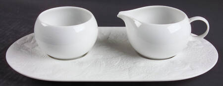 Magic Flute White Tray for Mini Creamer & Sugar with Lid