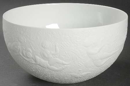 Magic Flute White 8" Round Vegetable Bowl