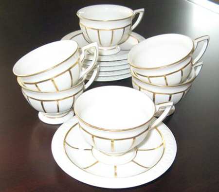 Maria Gold Footed Demitasse Cup & Saucer Set