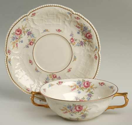 Marianne Flat Cream Soup Bowl & Saucer Set