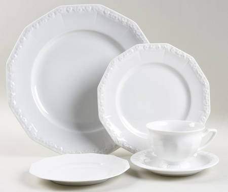 Maria White (12 Sided) 5 Piece Place Setting