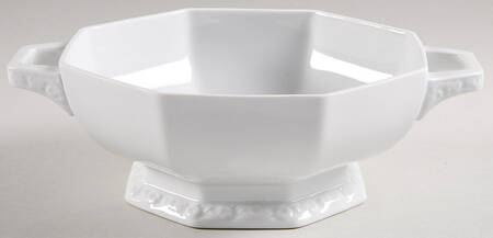 Maria White (12 Sided) Round Vegetable No Lid