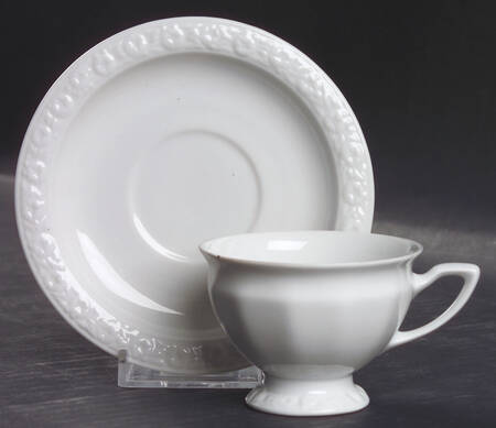 Maria White (12 Sided) Footed Demitasse Cup & Saucer Set
