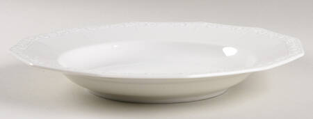 Maria White (12 Sided) Large Rim Soup Bowl