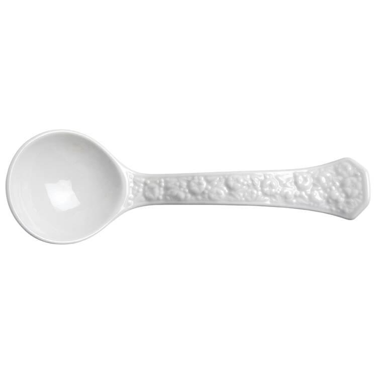 Maria White (12 Sided) Salad Serving Spoon, Solid Piece
