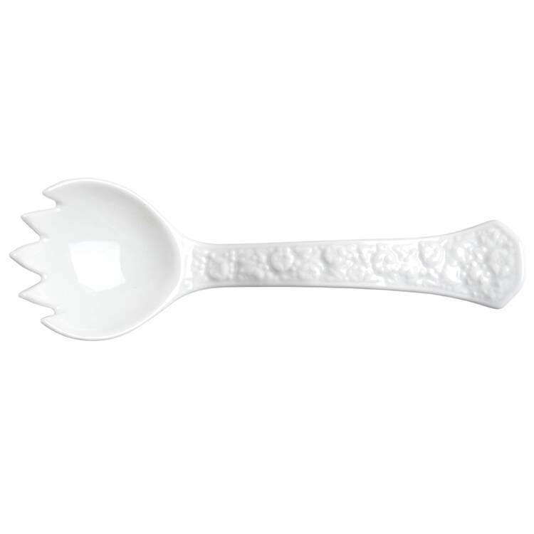 Maria White (12 Sided) Salad Serving Fork, Solid Piece