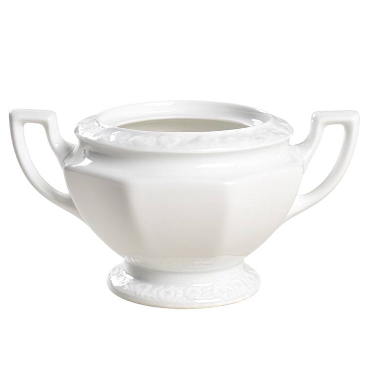 Maria White (12 Sided) Sugar Bowl No Lid