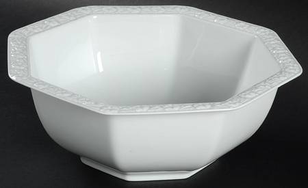 Maria White (12 Sided) 10" Octagonal Vegetable Bowl