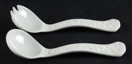 Maria White (12 Sided) 2 Piece Salad Set, Solid Piece