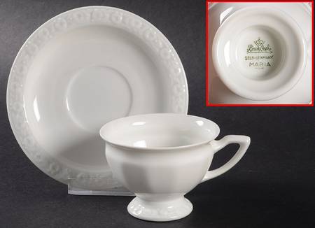 Maria White (12 Sided) Footed Demitasse Cup & Saucer Set