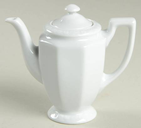 Maria White (12 Sided) Mini Teapot & Lid