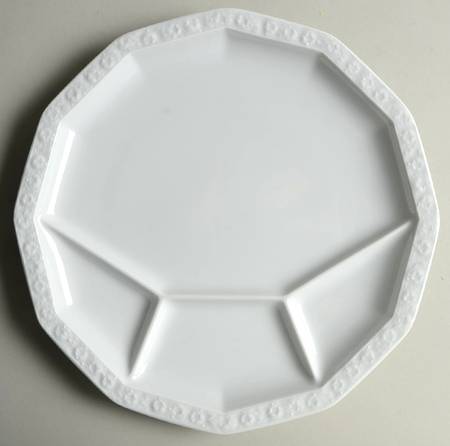 Maria White (12 Sided) Fondue Plate