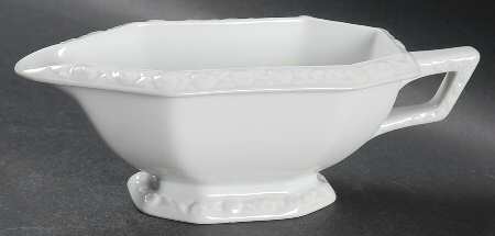 Maria White (12 Sided) Open Sauce Boat