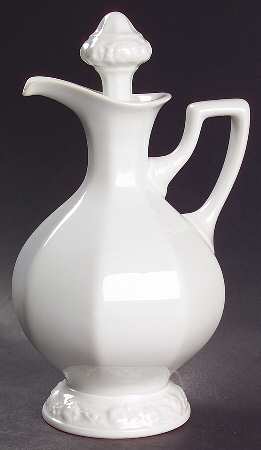 Maria White (12 Sided) Oil Or Vinegar Cruet and Stopper
