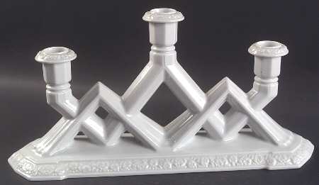 Maria White (12 Sided) Three Light Candlestick