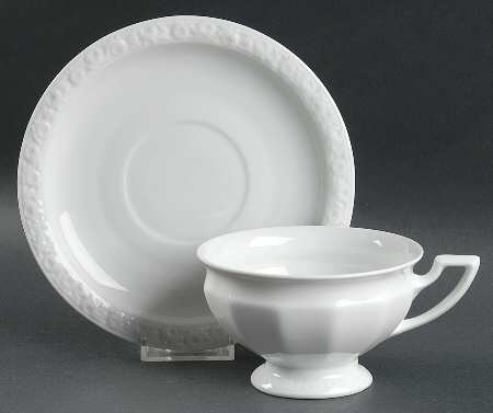 Maria White (12 Sided) Oversized Cup & Saucer Set