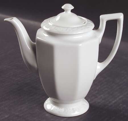 Maria White (12 Sided) Individual Coffee Pot & Lid