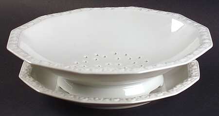 Maria White (12 Sided) Fruit Drainer & Underplate