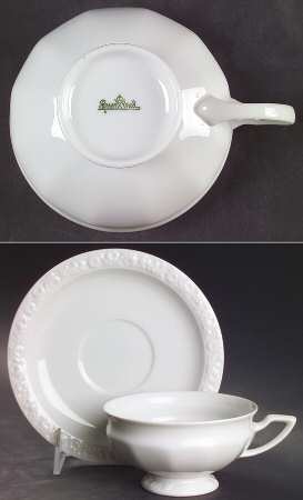Maria White (12 Sided) Footed Cup & Saucer Set