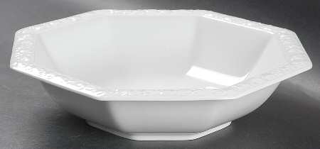 Maria White (12 Sided) 9" Round Vegetable Bowl