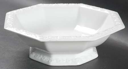 Maria White (12 Sided) 9" Round Vegetable Bowl