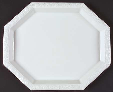 Maria White (12 Sided) 12" Oval Serving Platter