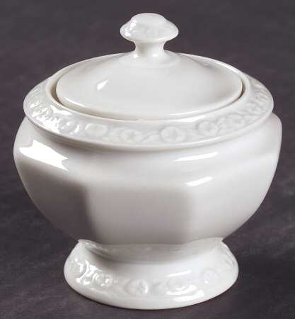 Maria White (12 Sided) Mini Sugar Bowl & Lid