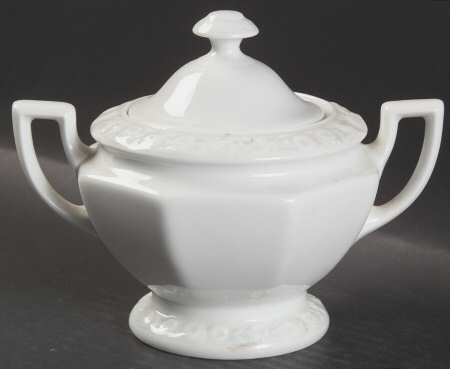 Maria White (12 Sided) Sugar Bowl & Lid