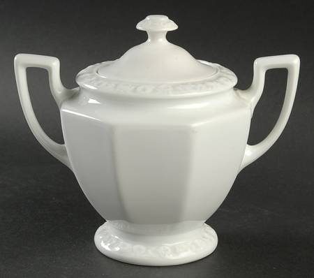 Maria White (12 Sided) Large Sugar Bowl & Lid