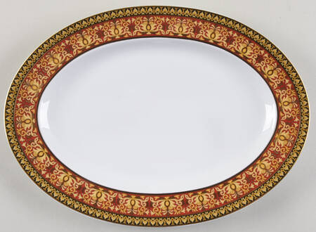 Medusa Red (Round) 11" Oval Serving Platter