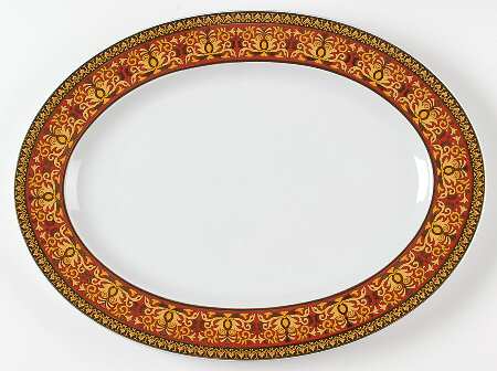 Medusa Red (Round) 15" Oval Serving Platter