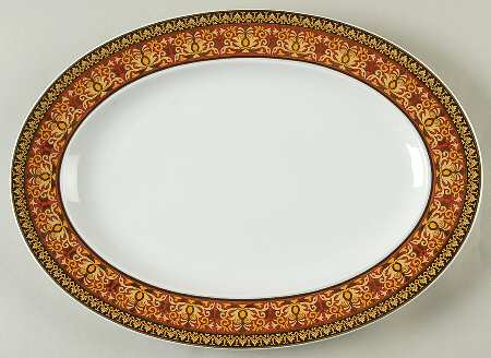Medusa Red (Round) 13" Oval Serving Platter