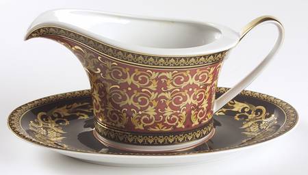 Medusa Red (Round) Gravy Boat & Underplate