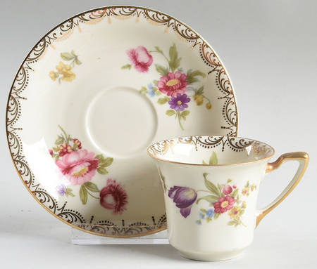 Meissen (Cream) Flat Demitasse Cup & Saucer Set