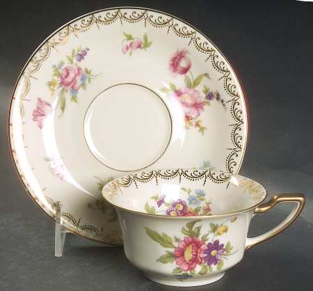 Meissen (Cream) Footed Cup & Saucer Set