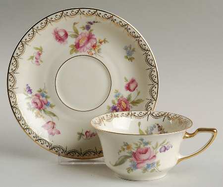 Meissen (Cream) Flat Cup & Saucer Set