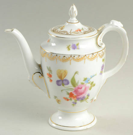 Meissen (White) Individual Coffee Pot & Lid