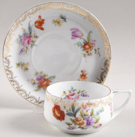 Meissen (White) Flat Cup & Saucer Set