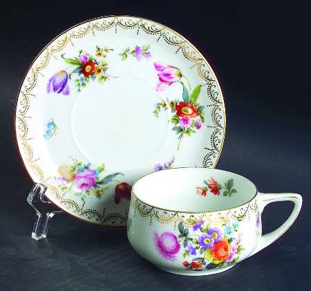 Meissen (White) Flat Cup & Saucer Set