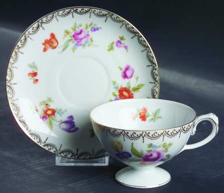 Meissen (White) Footed Cup & Saucer Set