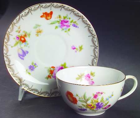 Meissen (White) Flat Cup & Saucer Set