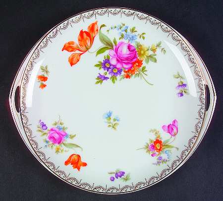 Meissen (White) Handled Cake Plate