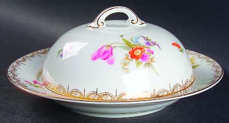 Meissen (White) Round Covered Butter