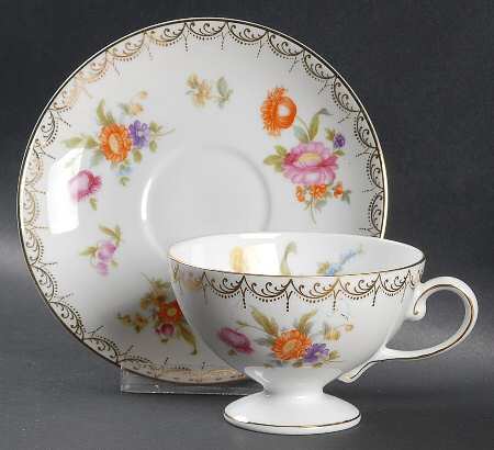 Meissen (White) Footed Cup & Saucer Set