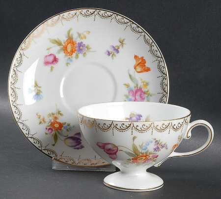 Meissen (White) Footed Cup & Saucer Set