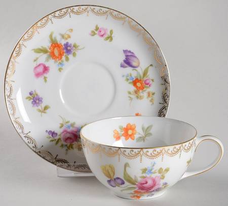 Meissen (White) Flat Cup & Saucer Set