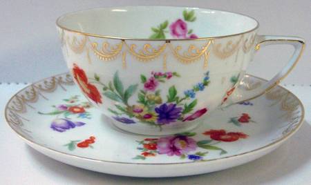 Meissen (White) Flat Cup & Saucer Set