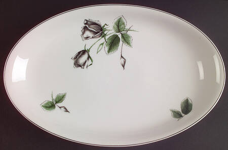 Midnight Rose 13" Oval Serving Platter