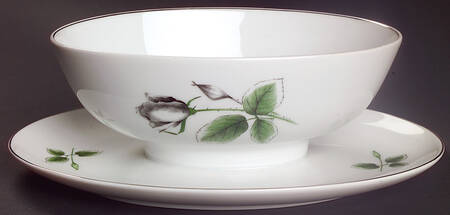 Midnight Rose Gravy Boat with Attached Underplate
