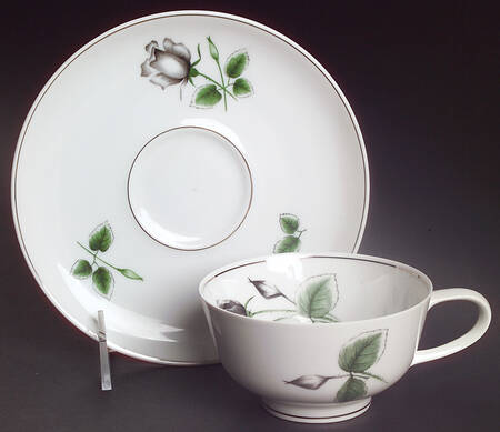 Midnight Rose Flat Cup & Saucer Set